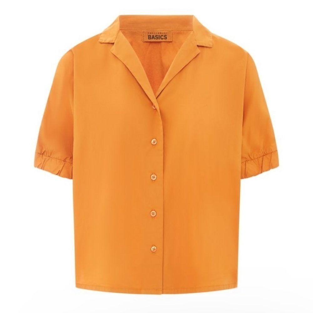 SMALLABLE BASICS Women's Short Sleeve Organic Poplin Shirt Small $90